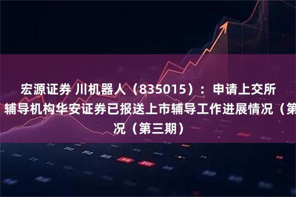 宏源证券 川机器人(835015):申请上交所上市,辅导机构华安证券已报送上市辅导工作进展情况(第三期)